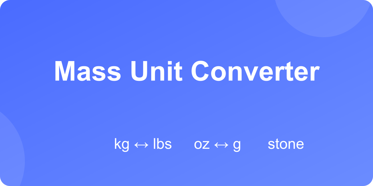 Convert Weight/Mass Units